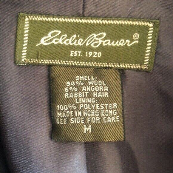 Eddie Bauer Womens Size M Blazer Jacket Gray Wool Angora Minimalist Academia - Picture 3 of 7